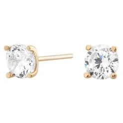 8 Karat Nieten, 4 Nieten mit 5,5mm Zirkonia