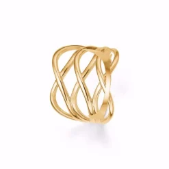 8-karätiger Goldring mit "gewebtem" Muster.