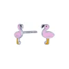 Kinder Ohrstecker mit rosa Flamingo 7 mm