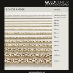 Königskette - 8 kt. Gold Halskette (Verschiedenen Größen und Längen)