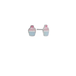 Kranz & Ziegler - Kinderohrstecker CupCake in Silber