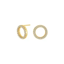 Kreisohrringe aus 8-karätigem Gold mit zirkonia