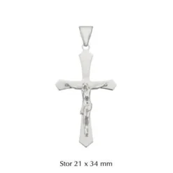 Kreuz-Anhänger mit Jesus in Silber - Groß 21x34
