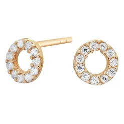 8 kt. gold ohrstecker kreis w. zirkonia