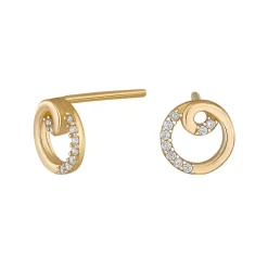 8 kt. gold ohrstecker kreis w. zirkonia