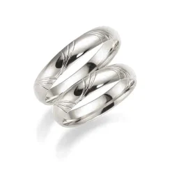 14 kt Weißgold Ringe mit Muster