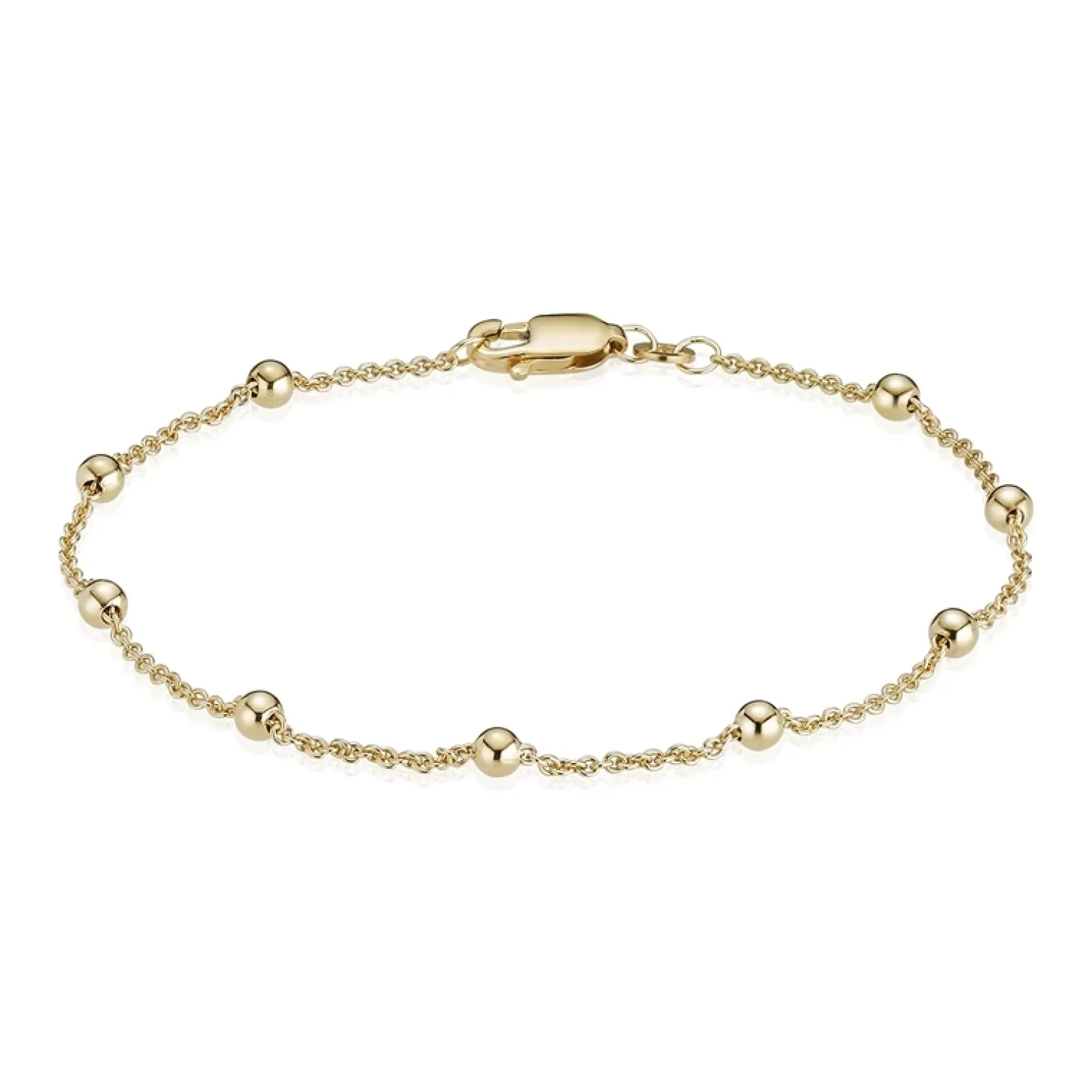 Kugelkette armband auf Ankerring aus 8 kt Gold