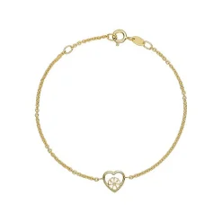 Lund Copenhagen - Armband mit Herz und Margerite aus vergoldetem