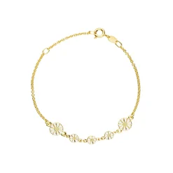 Lund Copenhagen - Marguerite Armband in vergoldete silber mit 5 Blumen