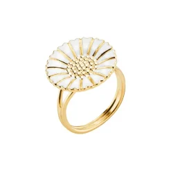 Lund Copenhagen Marguerite Ring - 18mm weiß vergoldet