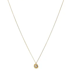 Maanesten - Astra Halskette aus vergoldete silber mit Mondstein