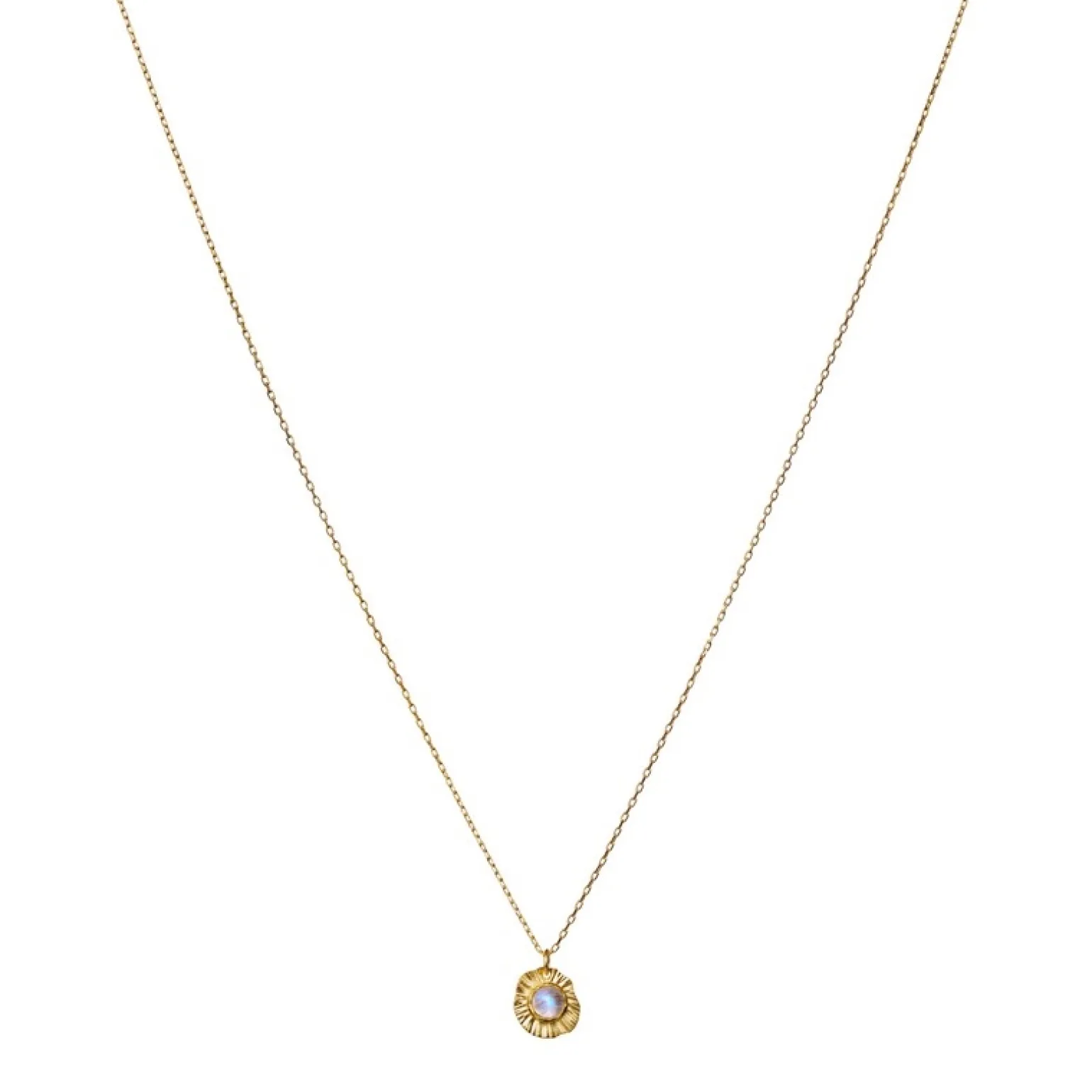 Maanesten - Astra Halskette aus vergoldete silber mit Mondstein