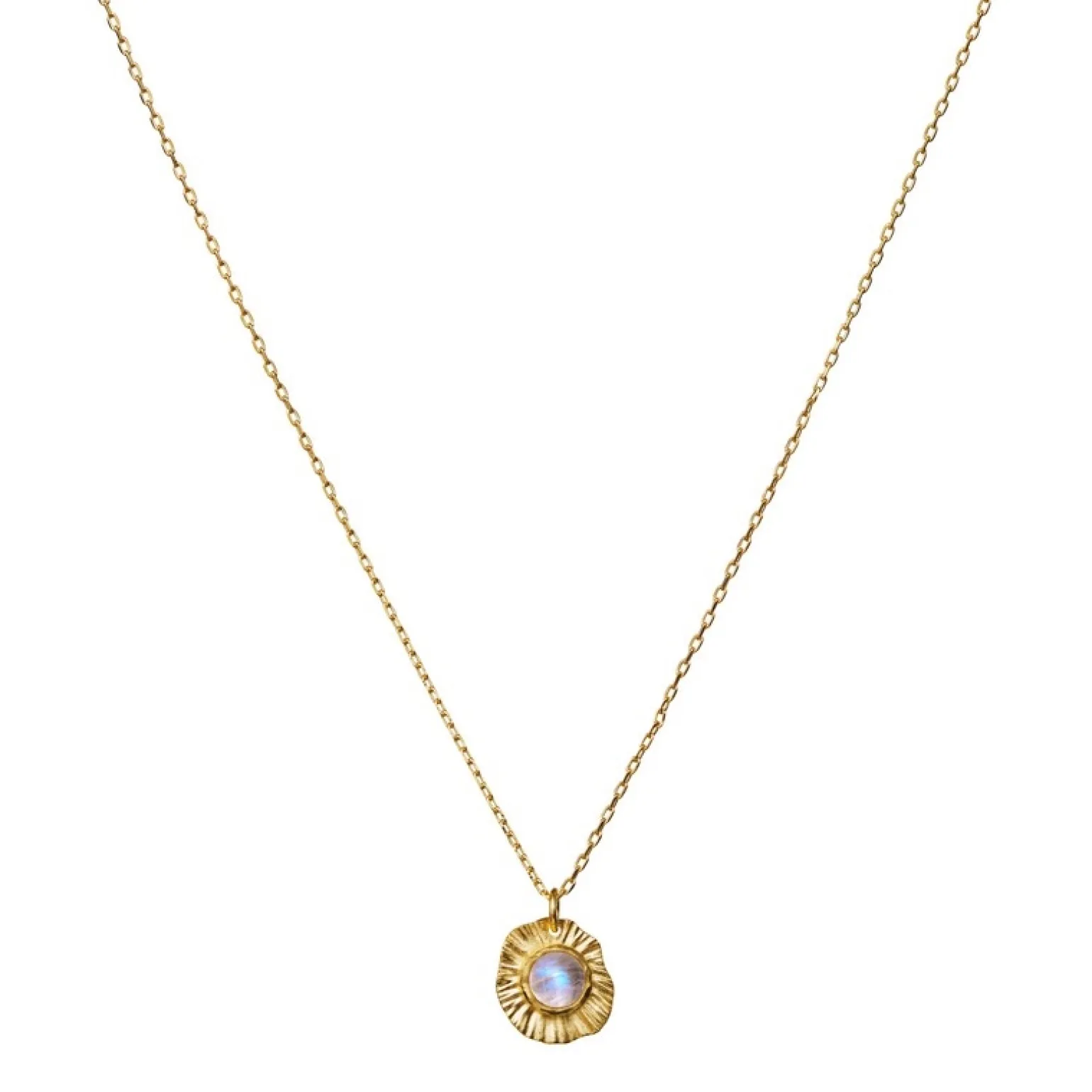 Maanesten - Astra Halskette aus vergoldete silber mit Mondstein
