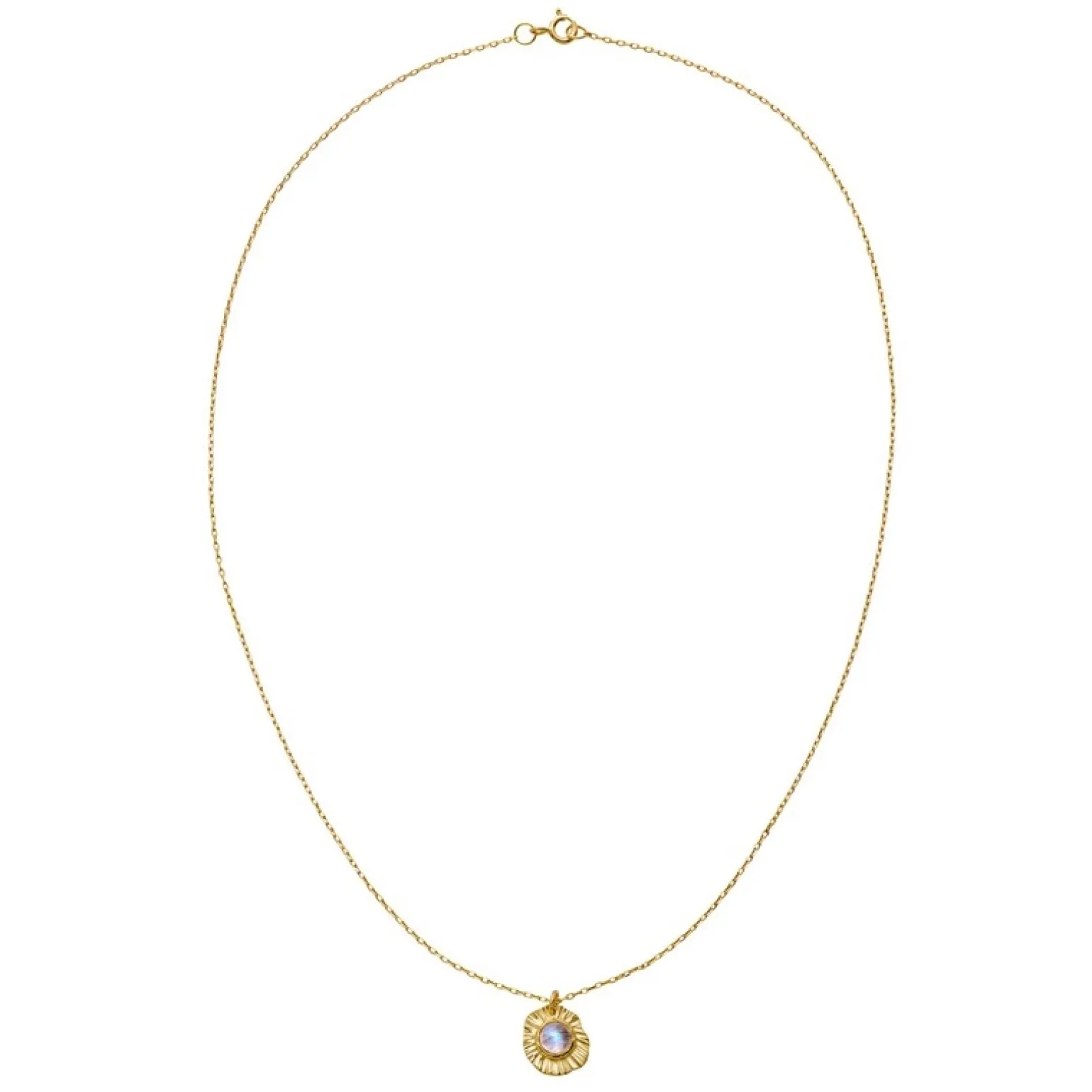 Maanesten - Astra Halskette aus vergoldete silber mit Mondstein