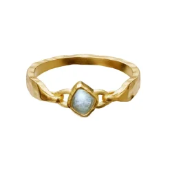 Maanesten - Emmalou vergoldeter Ring mit Aquamarin