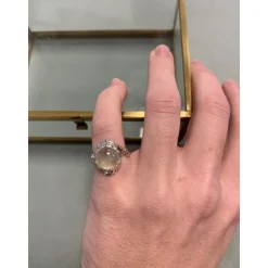 Maanesten - Godindering Prehnit i Silber