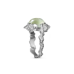 Maanesten - Godindering Prehnit i Silber