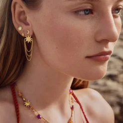 Maanesten - Juni Ohrringe in vergoldete silber