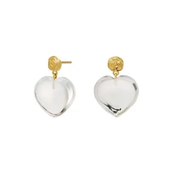 Maanesten - Lemona Grande Ohrringe in vergoldete silber mit Kristall