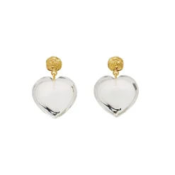 Maanesten - Lemona Grande Ohrringe in vergoldete silber mit Kristall