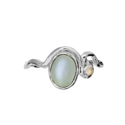 Maanesten - Lorelei Ring aus silber mit Mondstein