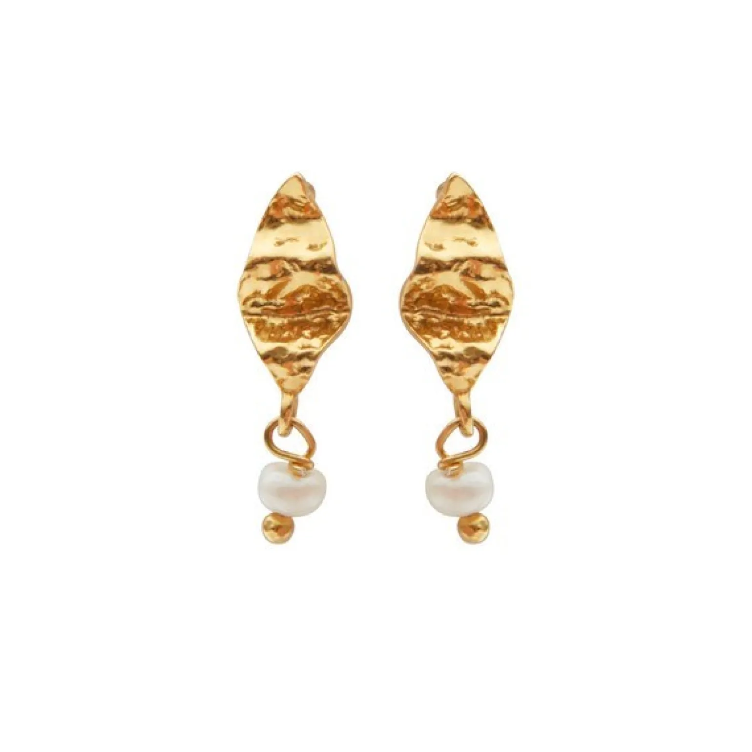 Maanesten - Lucca-Ohrringe aus vergoldetem Silber mit Perle*