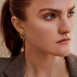 Maanesten - Lucy Ohrring aus vergoldetem Silber