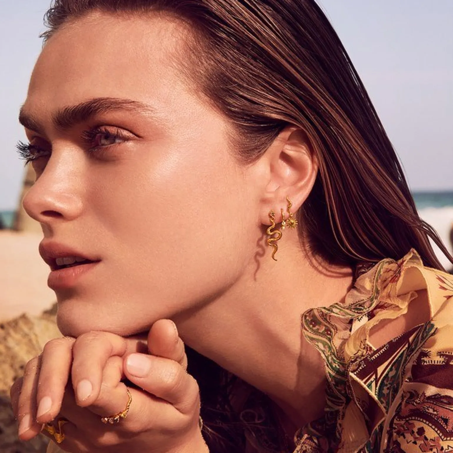 Maanesten - Lucy-Ohrring in Silber