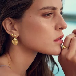 Maanesten - Maurea-Ohrringe in vergoldete silber