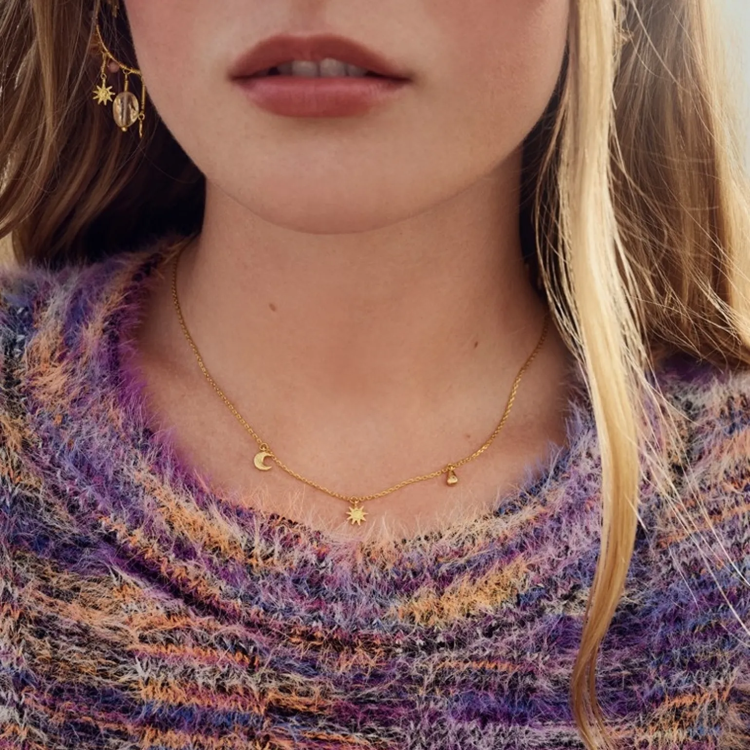 Maanesten - Sadie Halskette in vergoldete silber