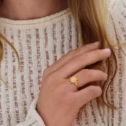 Maanesten - Sonja ring aus vergoldetem silber