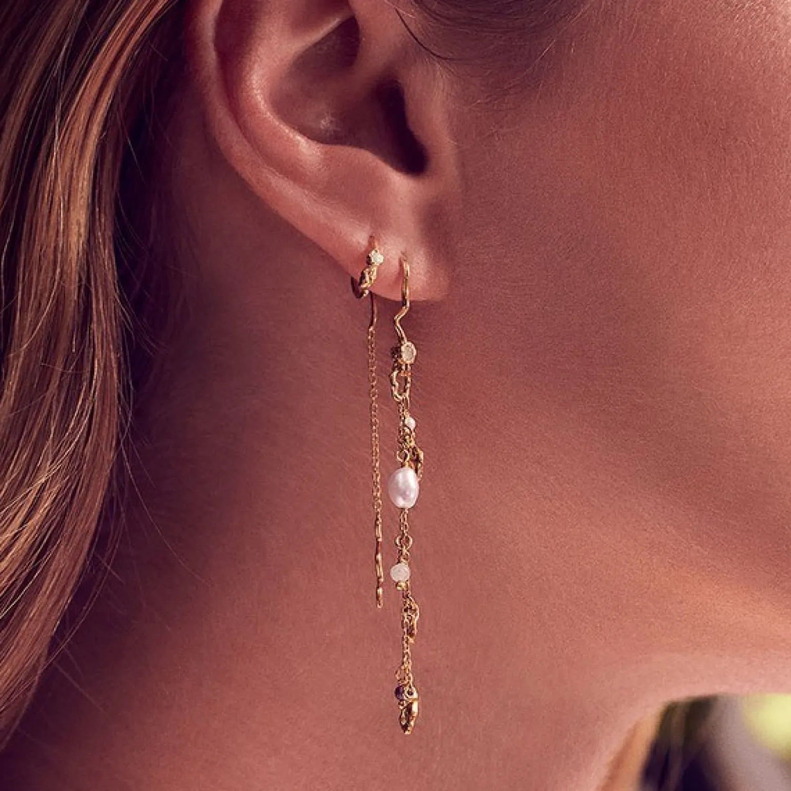 Maanesten - Vergoldete Florus-Ohrringe