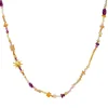 Maanesten - Winnie Halskette in vergoldete silber mit farbigen Steinen