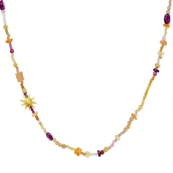 Maanesten - Winnie Halskette in vergoldete silber mit farbigen Steinen