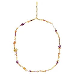 Maanesten - Winnie Halskette in vergoldete silber mit farbigen Steinen
