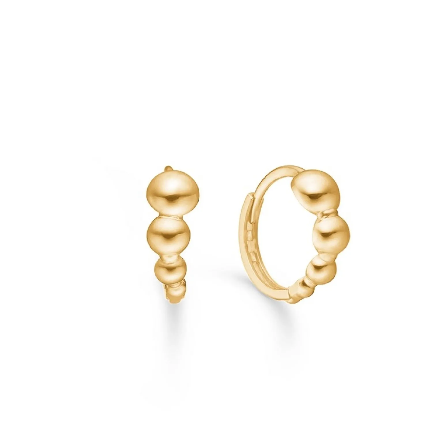 Mads Z - Alba Creolen aus 8kt. Gold mit 3 Perlen