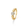 Mads Z - Big Diamond Ball Ring aus 14 Karat Gold mit insgesamt 0,27 Karat.