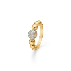 Mads Z - Big Diamond Ball Ring aus 14 Karat Gold mit insgesamt 0,27 Karat.
