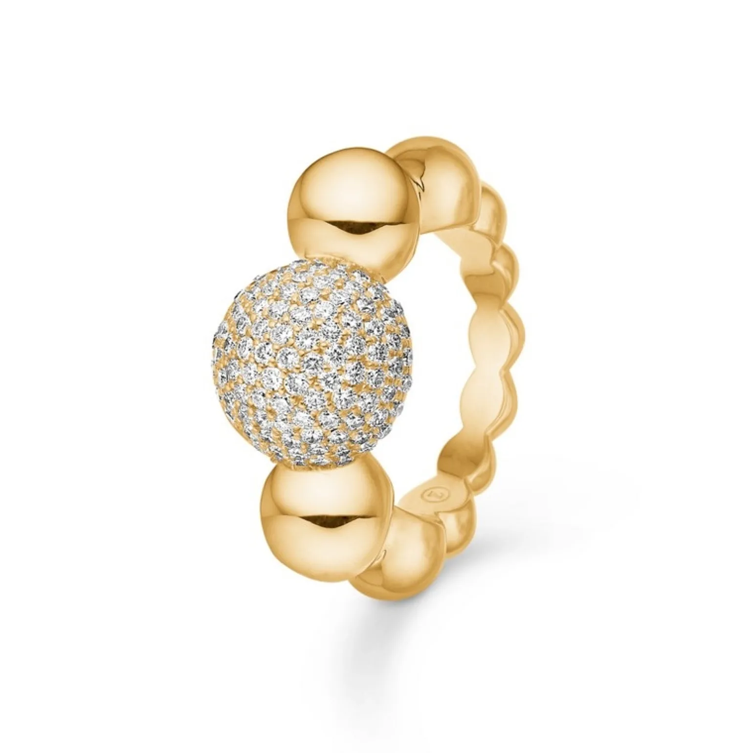 Mads Z - Biggest Diamond Ball ring aus 14 Karat Gold mit insgesamt 1,24 Karat.