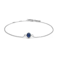 Mads Z - Cabochon-Armband aus Silber mit Saphiren*