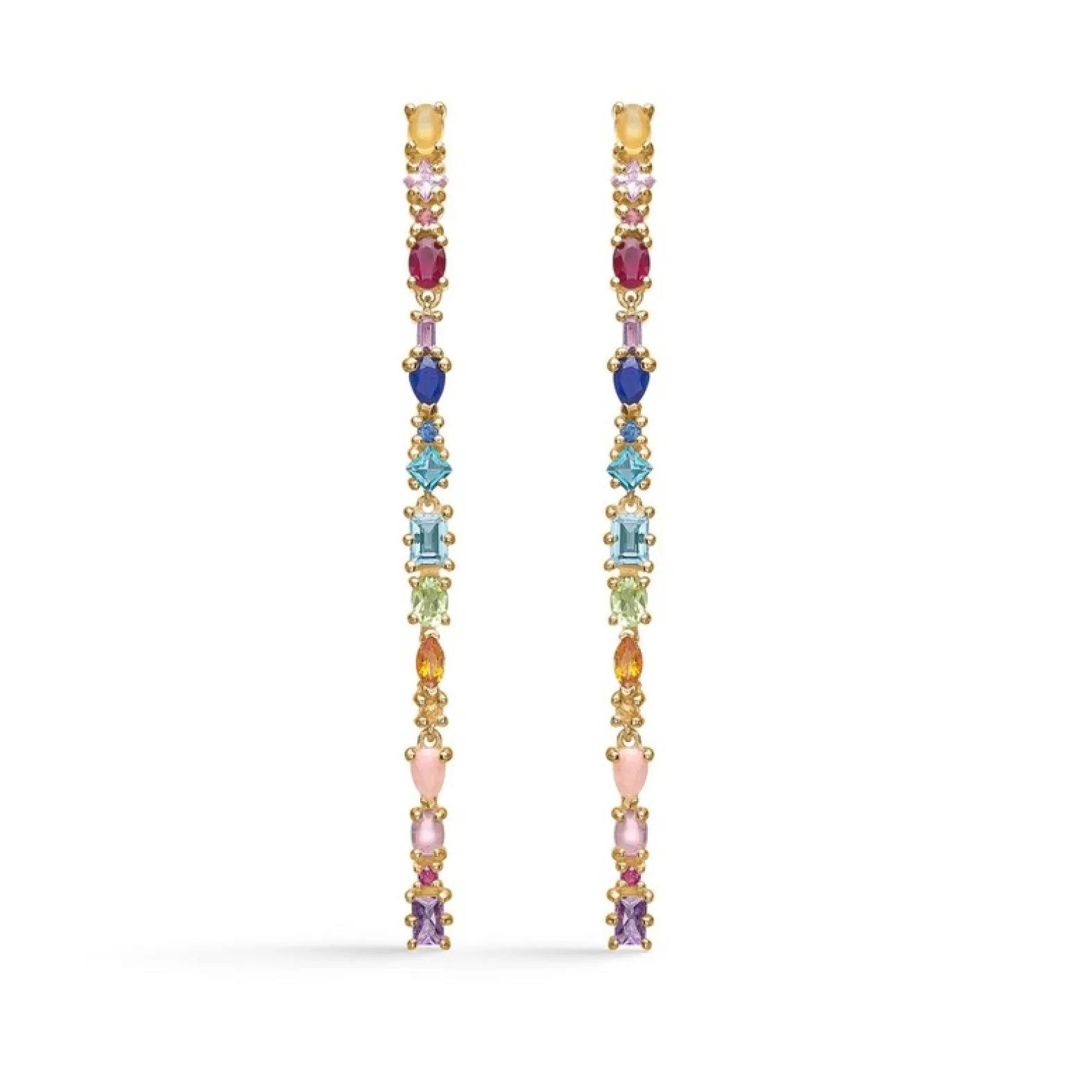 Mads Z - Circus ohrringe aus 14 Karat Gold mit div. echten Steinen