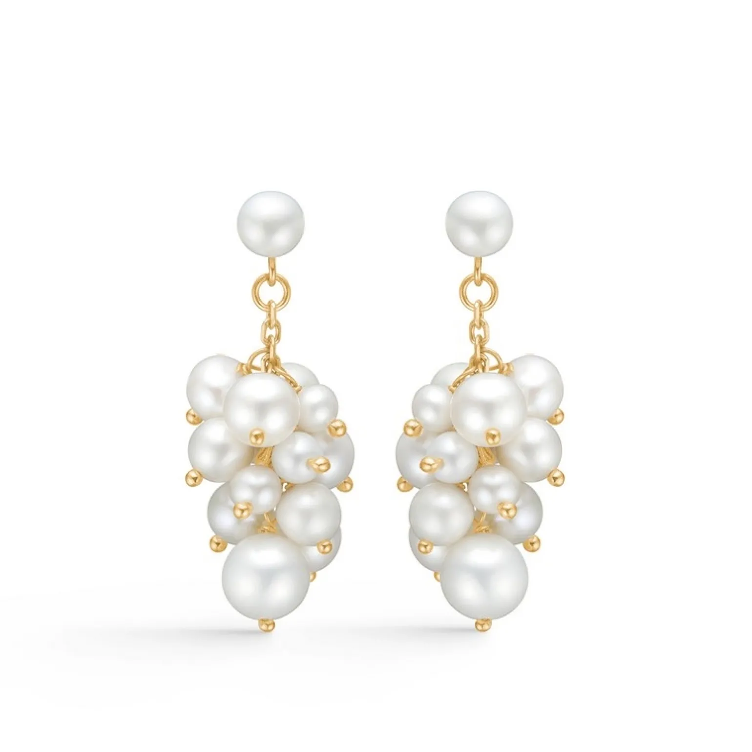 Mads Z - Coco Ohrringe aus 8ct. Gold mit kleinen Perlen