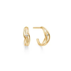 Mads Z - Diamond Nest Ohrringe aus 14 kt. Gold mit 0,03ct. W/si.