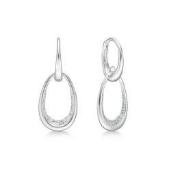 Mads Z - Ellipse-Ohrringe aus silber mit zirkonia
