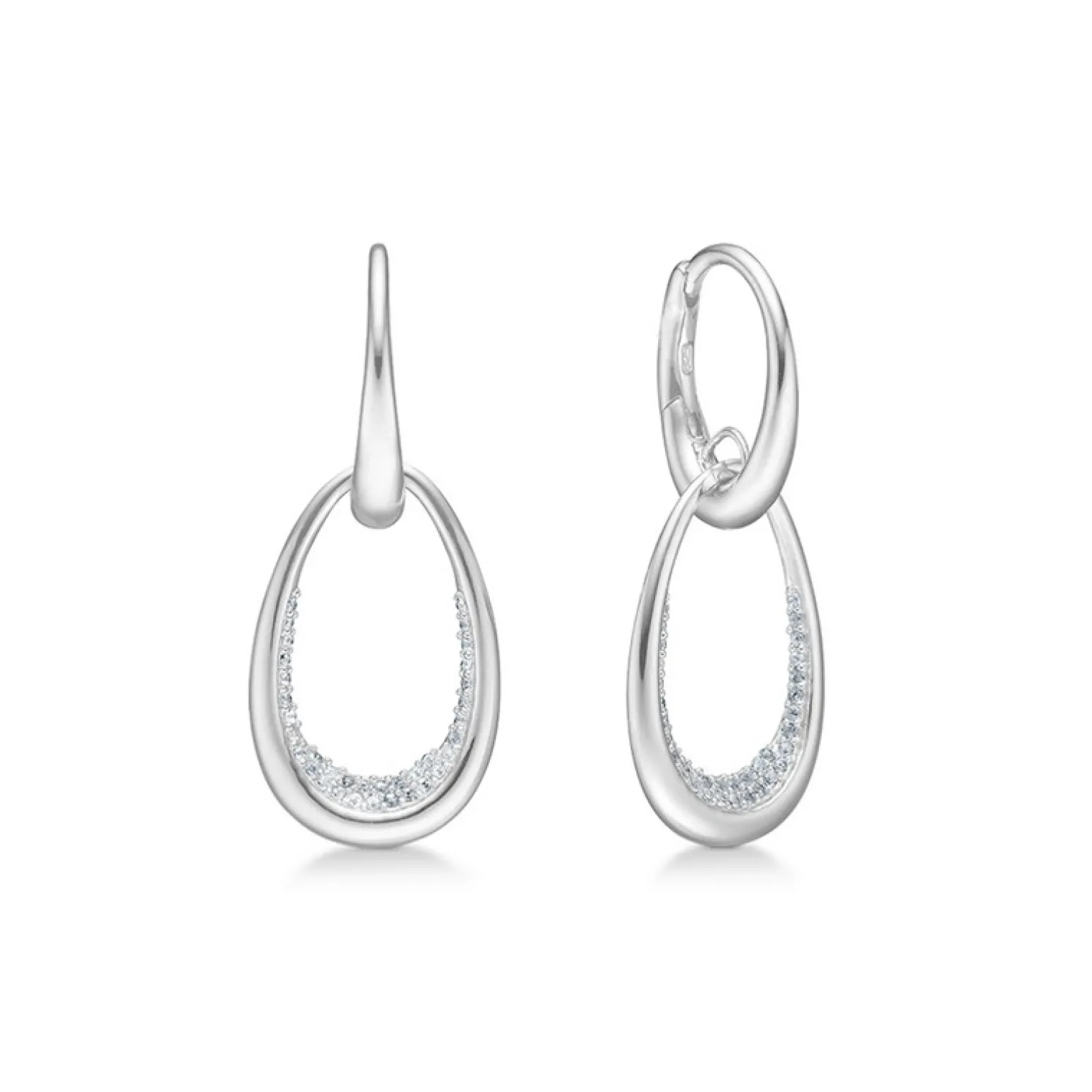 Mads Z - Ellipse-Ohrringe aus silber mit zirkonia