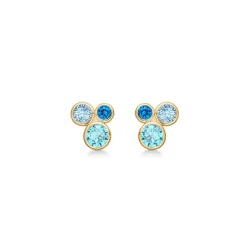 Mads Z - Emily Ohrringe aus 8 Karat Gold mit blauem zirkonia