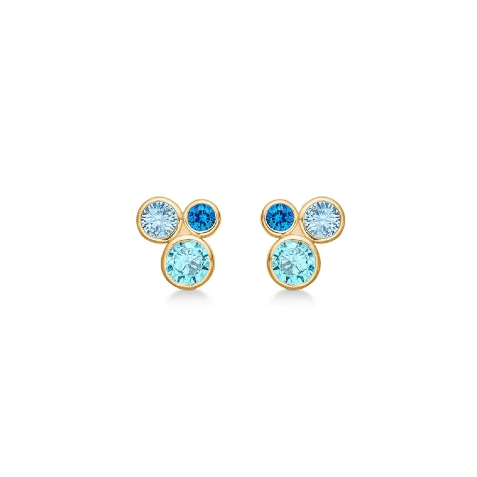 Mads Z - Emily Ohrringe aus 8 Karat Gold mit blauem zirkonia