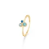 Mads Z - Emily Ring aus 8 Karat Gold mit blauem zirkonia**