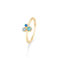 Mads Z - Emily Ring aus 8 Karat Gold mit blauem zirkonia**