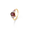 Mads Z - Four Seasons Autumn Ring aus 14 Karat Gold mit roten Steinen und 0,055 Karat.